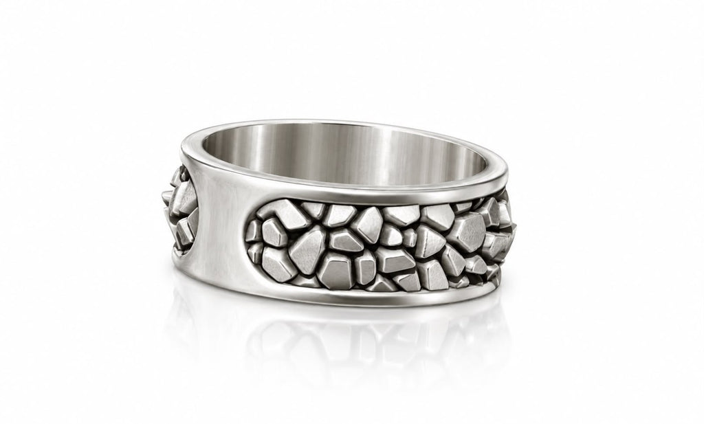 Cobblestone Wide Band Ring – Sterling Silver
