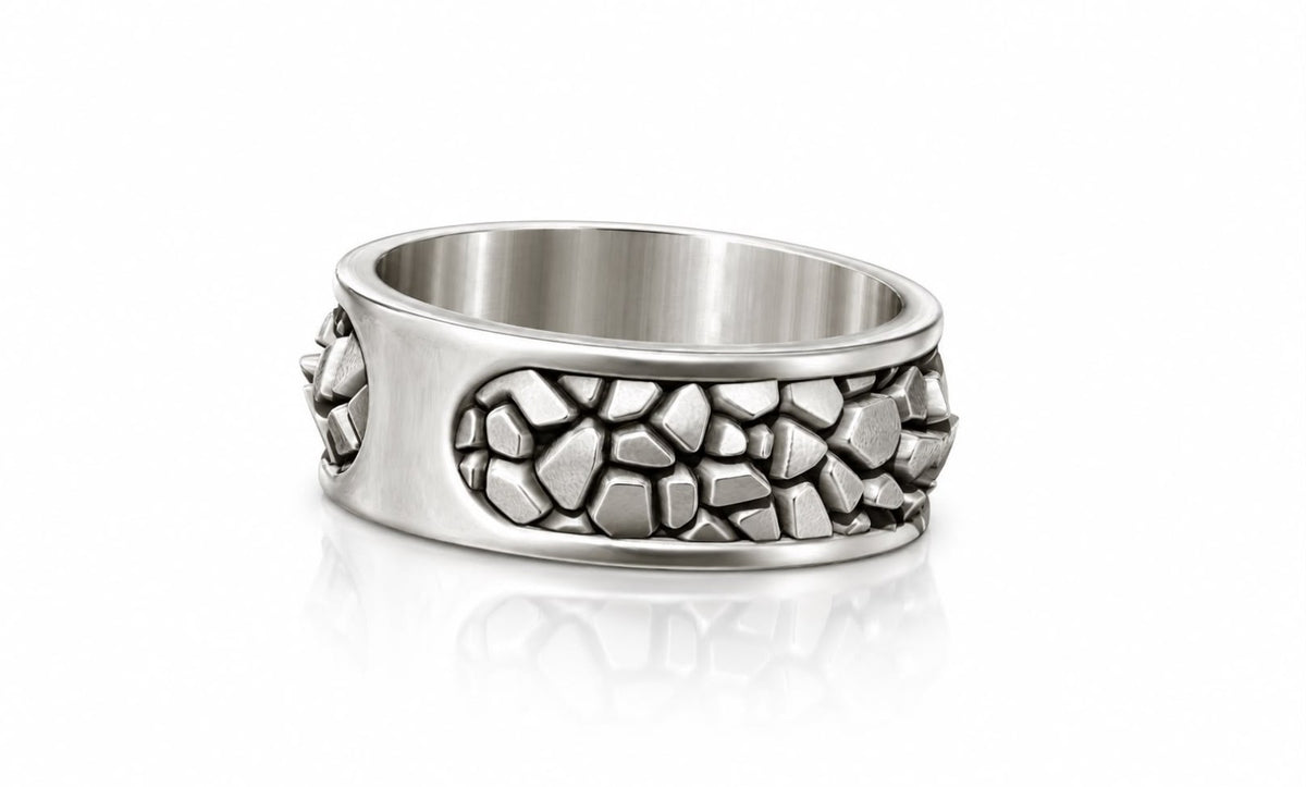 Cobblestone Wide Band Ring – Sterling Silver