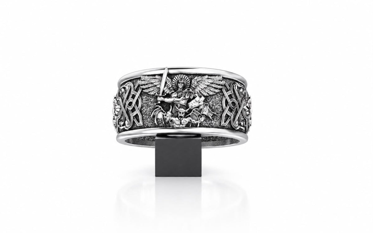 Orthodox Guardian Angel Signet Ring – Sterling Silver