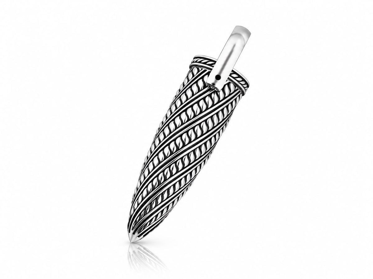 Twisted Rope Full Finger Armor Ring – Sterling Silver