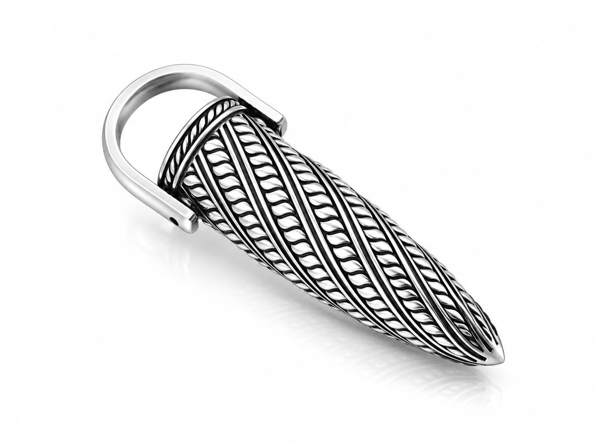 Twisted Rope Full Finger Armor Ring – Sterling Silver