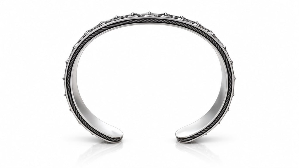 Gothic Cross Cuff Bracelet – Sterling Silver