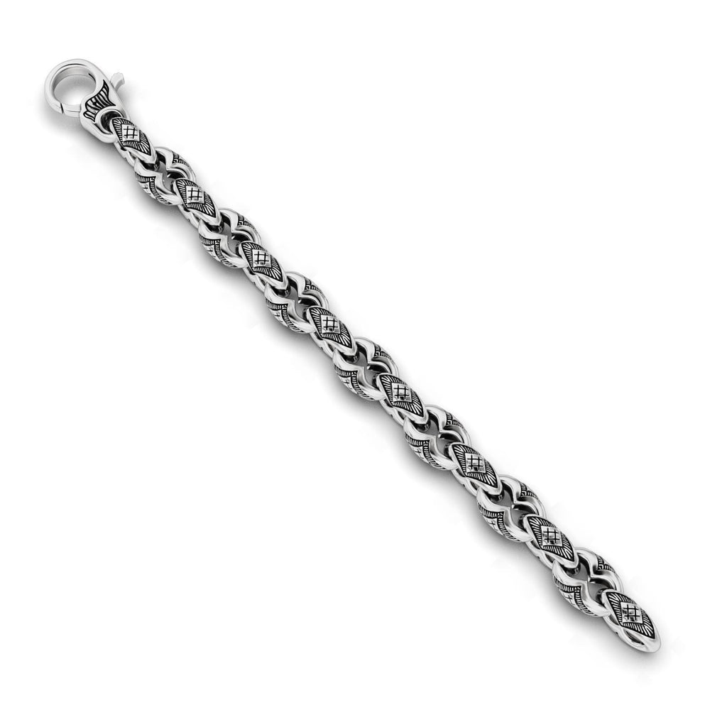 Wing Feather Chain Link Bracelet – Sterling Silver