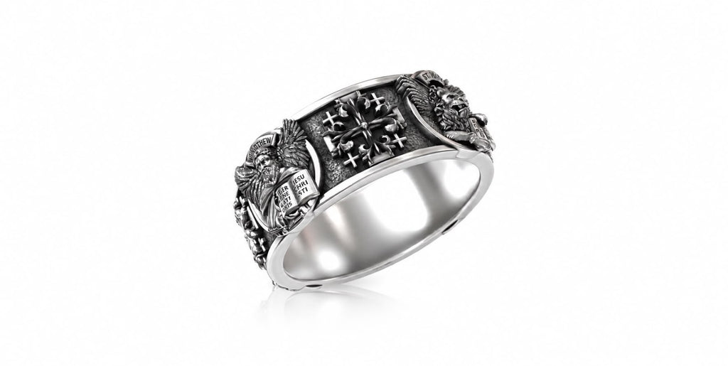 Four Evangelists Signet Ring – Sterling Silver