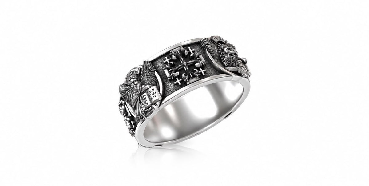 Four Evangelists Signet Ring – Sterling Silver