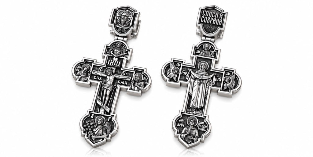 Save and Protect Orthodox Cross Pendant – Sterling Silver