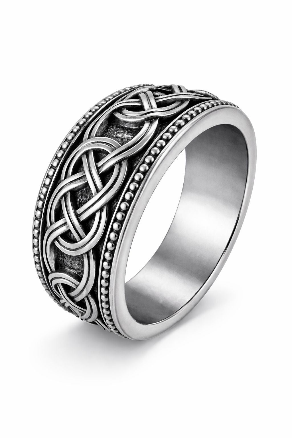 Celtic Knot Nordic Band Ring – Sterling Silver