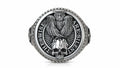 Masonic Owl & Skull Signet Ring – Sterling Silver