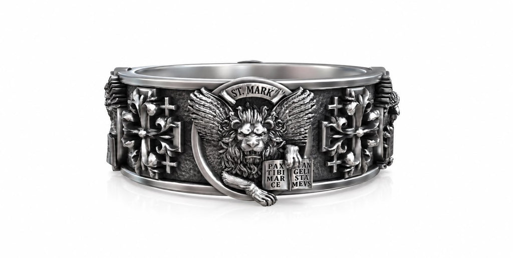 Four Evangelists Signet Ring – Sterling Silver