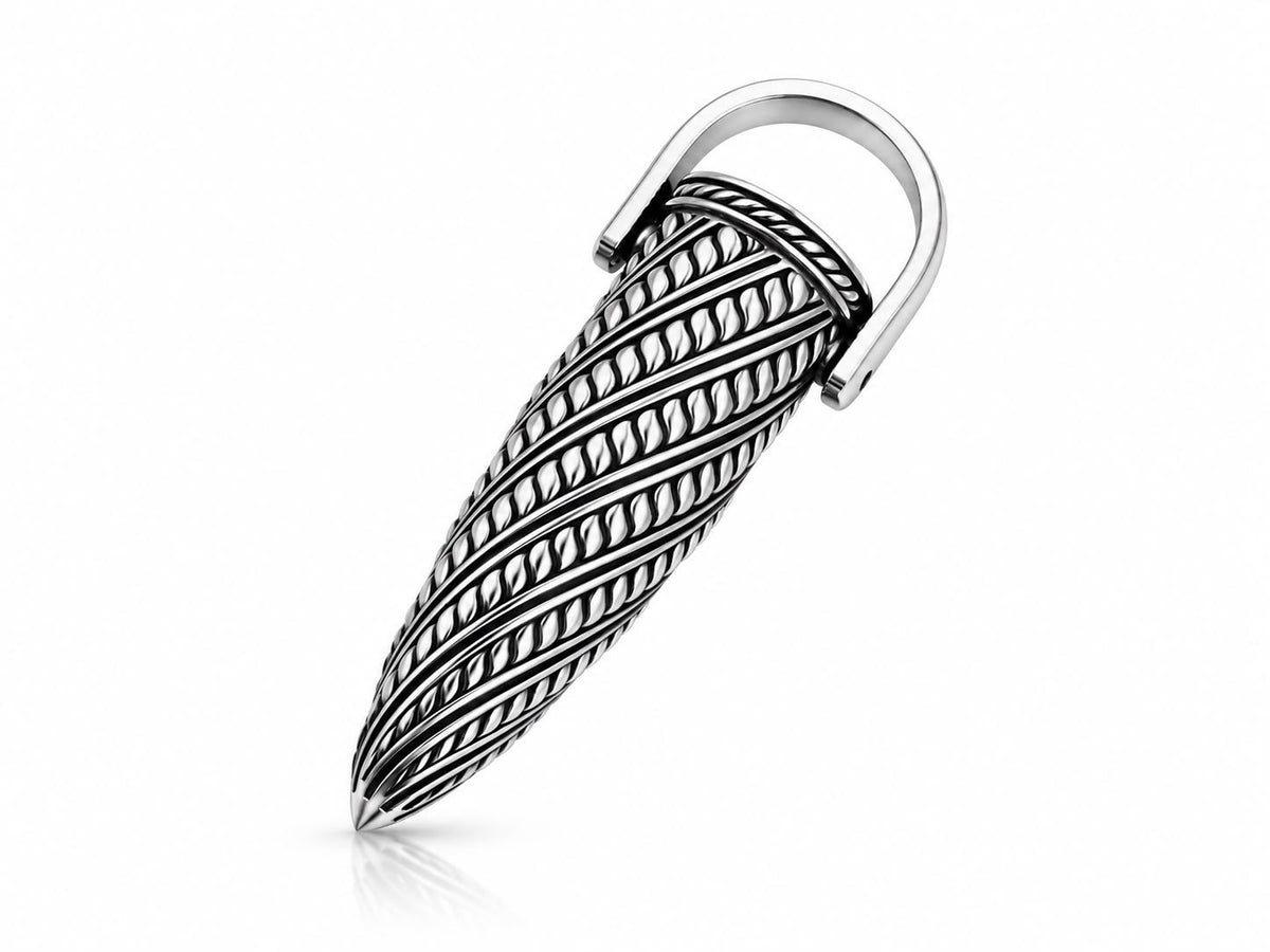 Twisted Rope Full Finger Armor Ring – Sterling Silver