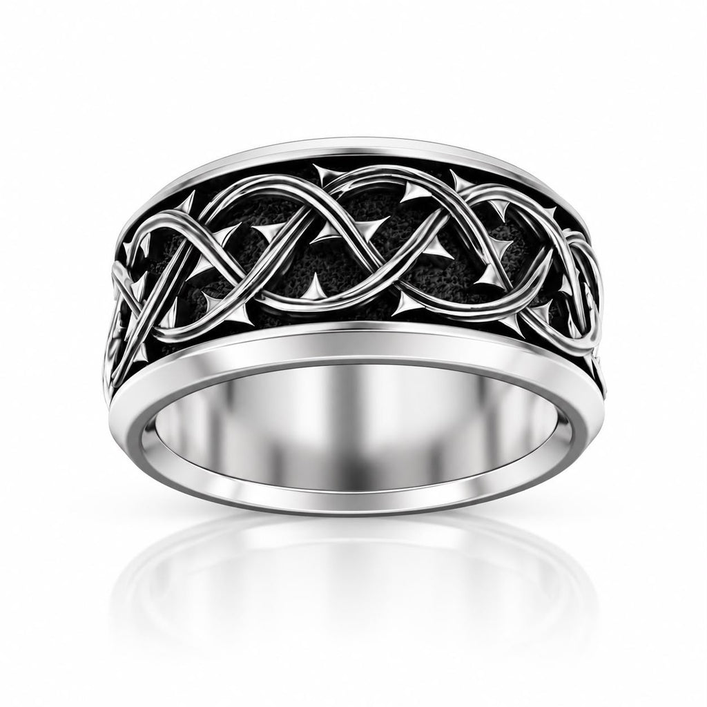 Crown of Thorns Band Ring – Sterling Silver