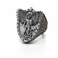 Saint Michael Shield Ring – Sterling Silver