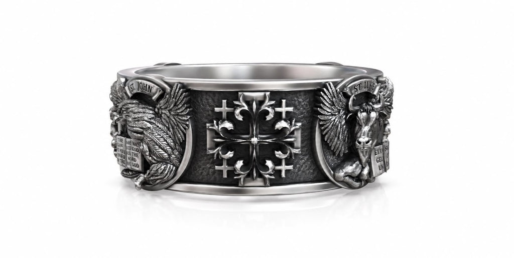 Four Evangelists Signet Ring – Sterling Silver