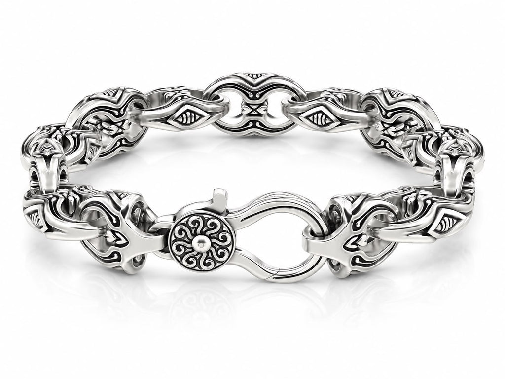 Sun Swirl Mariner Link Bracelet – Sterling Silver