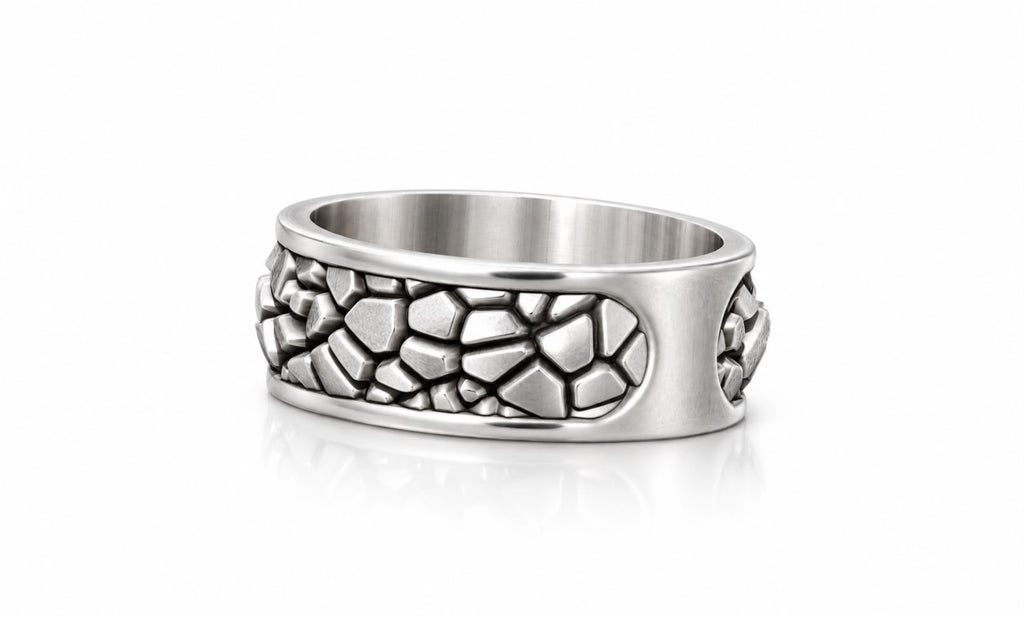 Cobblestone Wide Band Ring – Sterling Silver