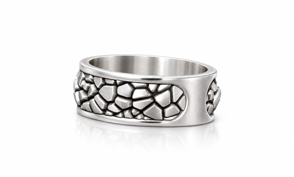 Cobblestone Wide Band Ring – Sterling Silver