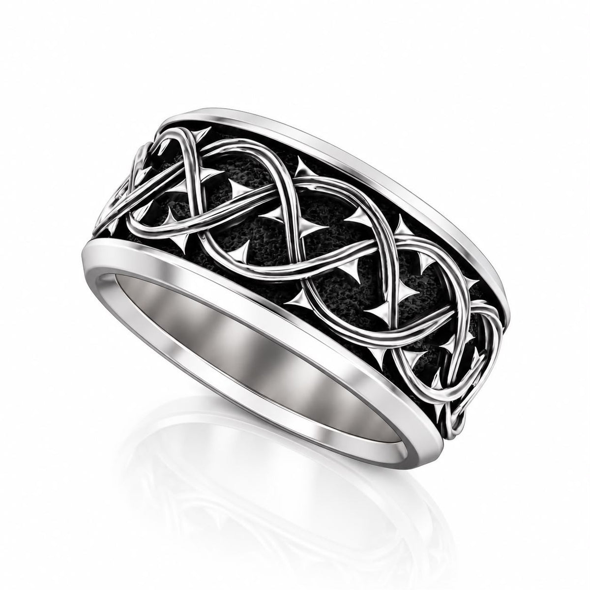 Crown of Thorns Band Ring – Sterling Silver