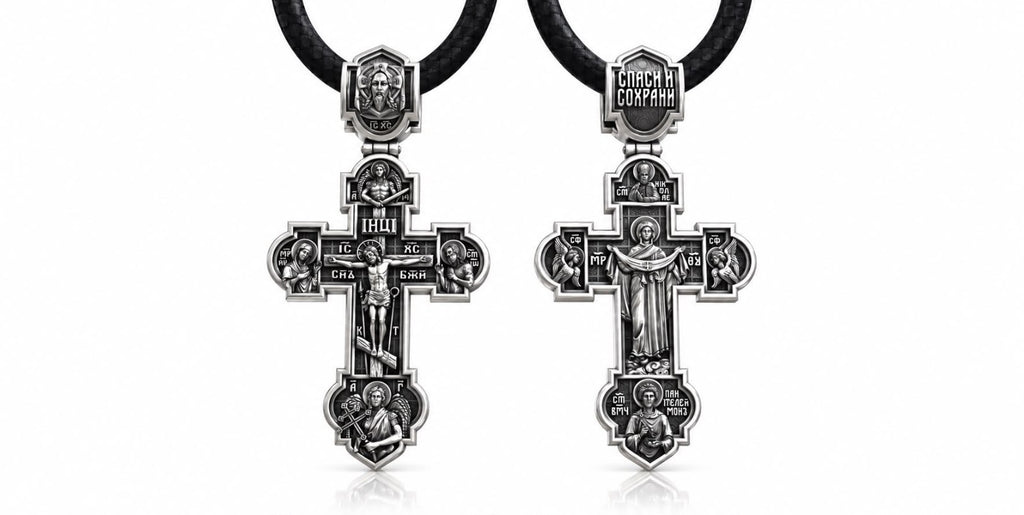 Save and Protect Orthodox Cross Pendant – Sterling Silver