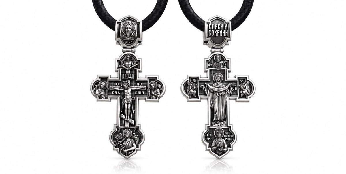 Save and Protect Orthodox Cross Pendant – Sterling Silver
