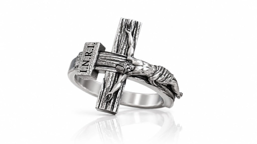 Jesus Crucifix Ring – Sterling Silver