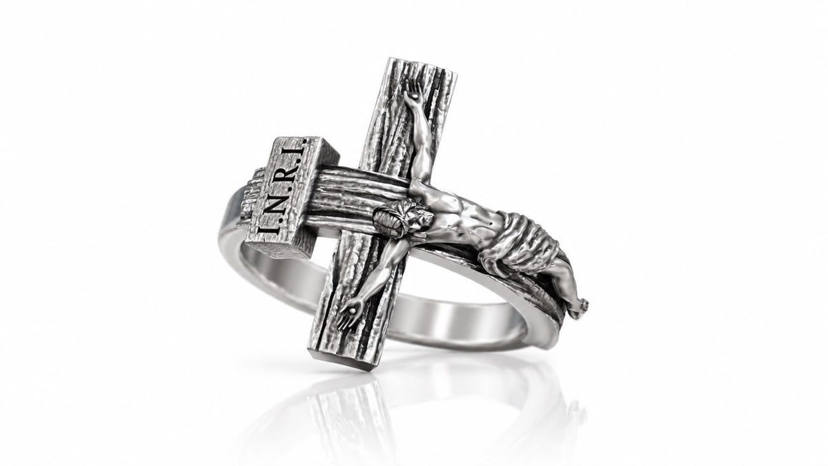 Jesus Crucifix Ring – Sterling Silver