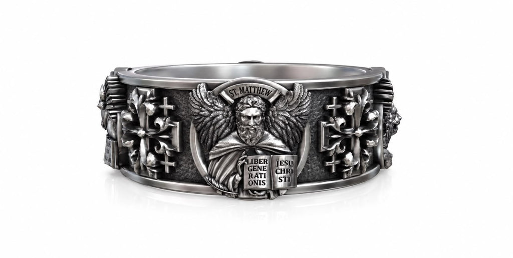 Four Evangelists Signet Ring – Sterling Silver