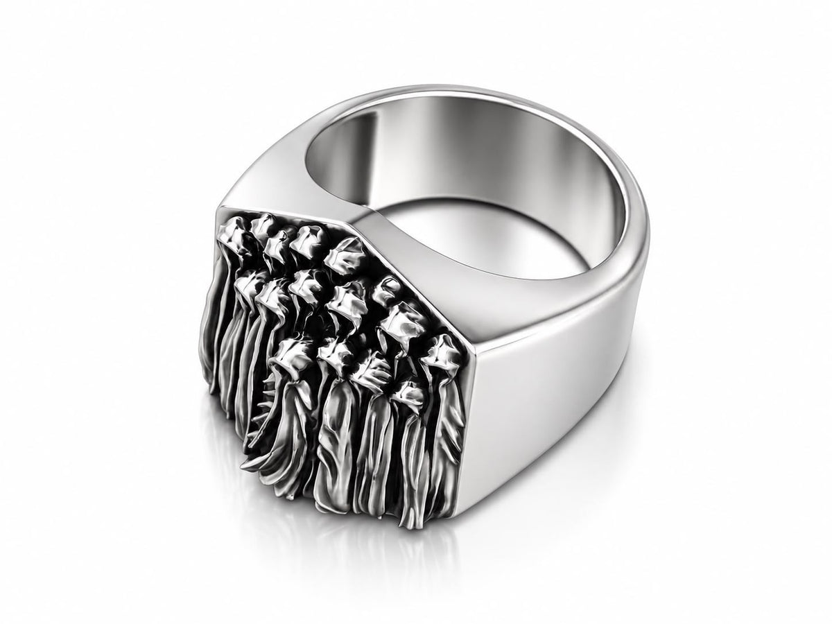 Hooded Phantoms Reaper Signet Ring – Sterling Silver