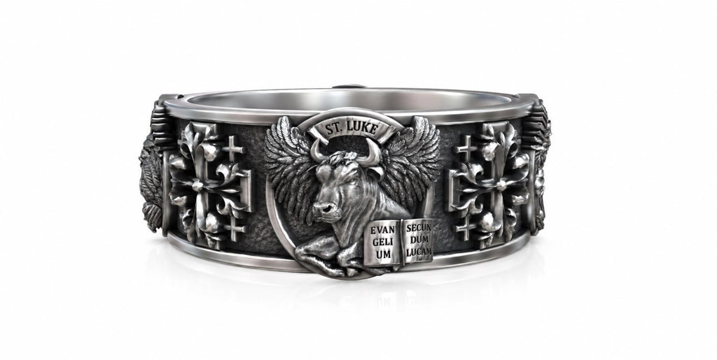 Four Evangelists Signet Ring – Sterling Silver