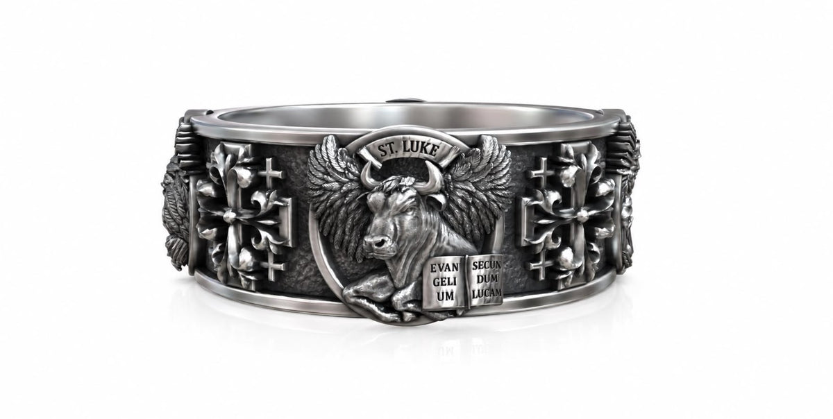 Four Evangelists Signet Ring – Sterling Silver