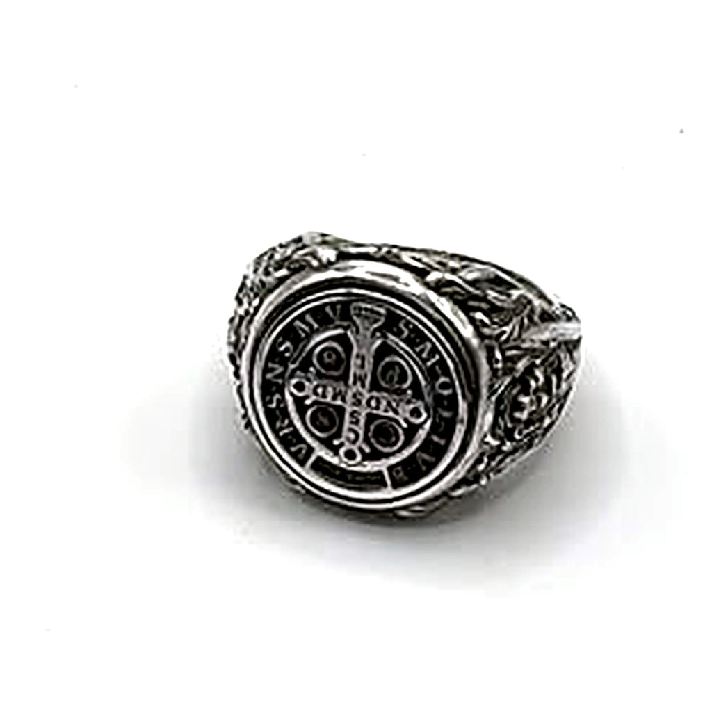 Saint Benedict Medal Signet Ring – Sterling Silver