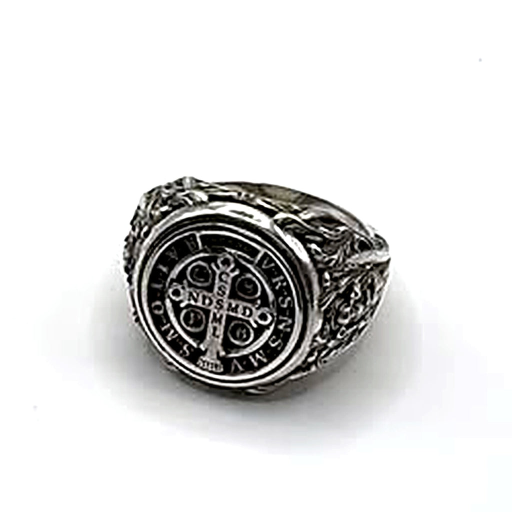 Saint Benedict Medal Signet Ring – Sterling Silver